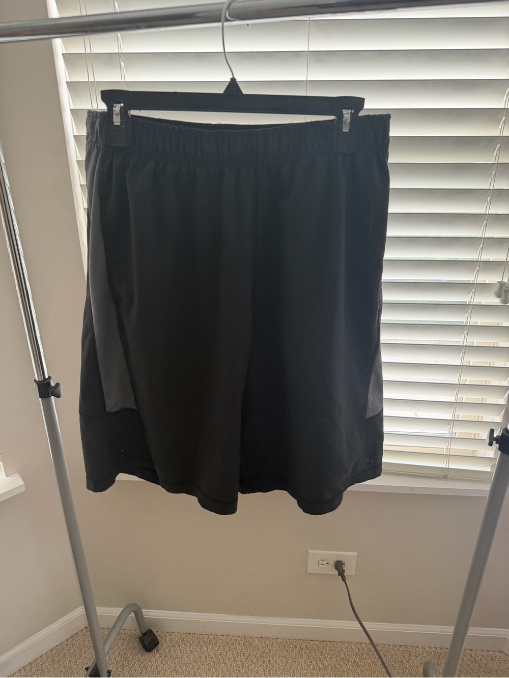 Nike Black Athletic Shorts with Gray Side Panels
